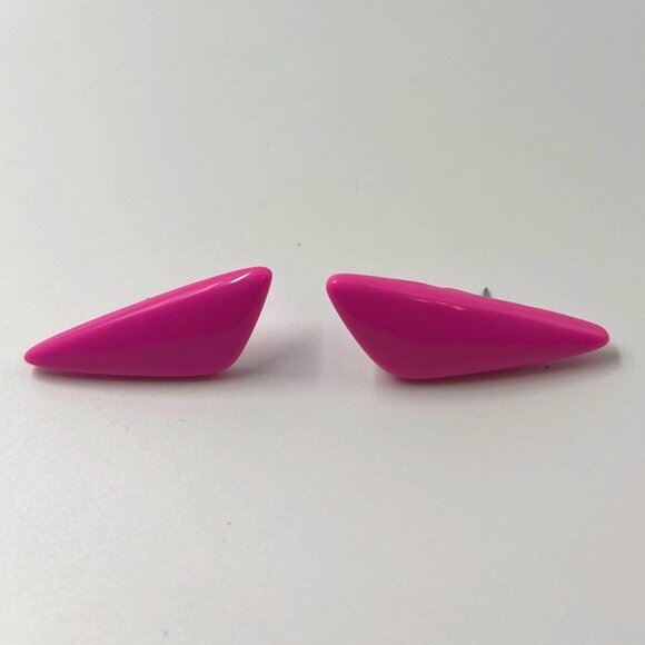 4 Items Earrings Pierced Square Triangle Circle Pink Red Purple Gold Black - Picture 4 of 6